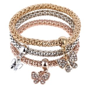 3Pcs Set Butterfly Charm Fashion Bracelets